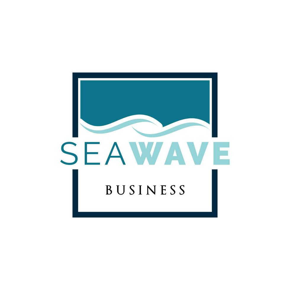 mar ola icono logo diseño modelo vector