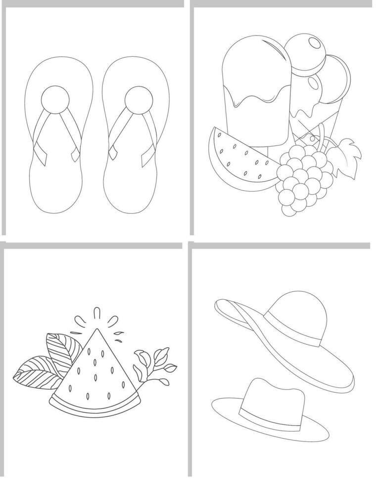 dibujos de verano para colorear vector