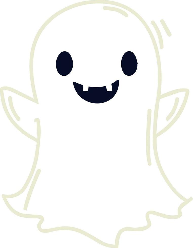Halloween cute spooky ghost vector
