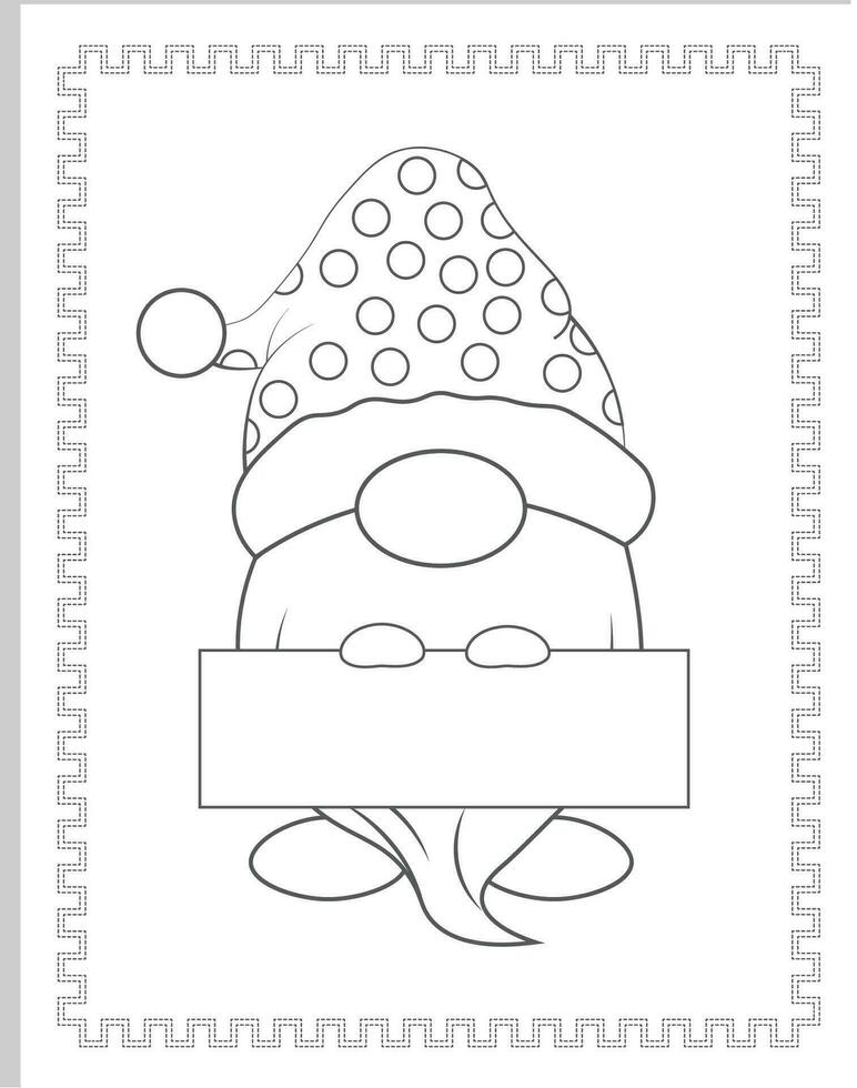 Gnome Coloring Pages for Kids vector