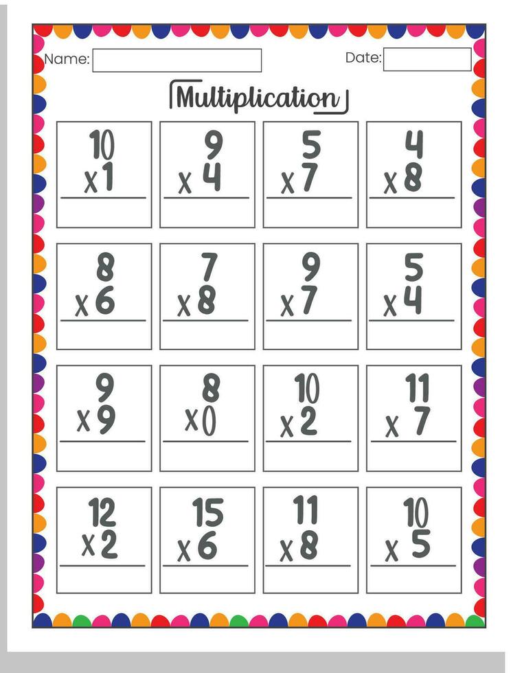 multiplicación hoja de cálculo matemáticas actividad vector