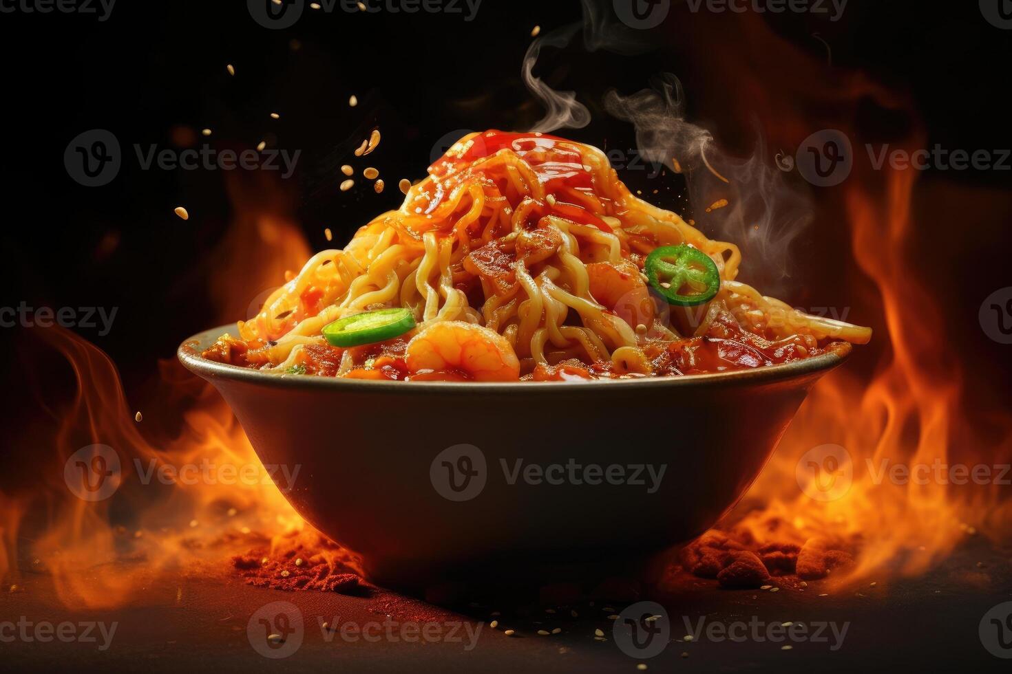 professional food photography instant noodles AI Generated photo