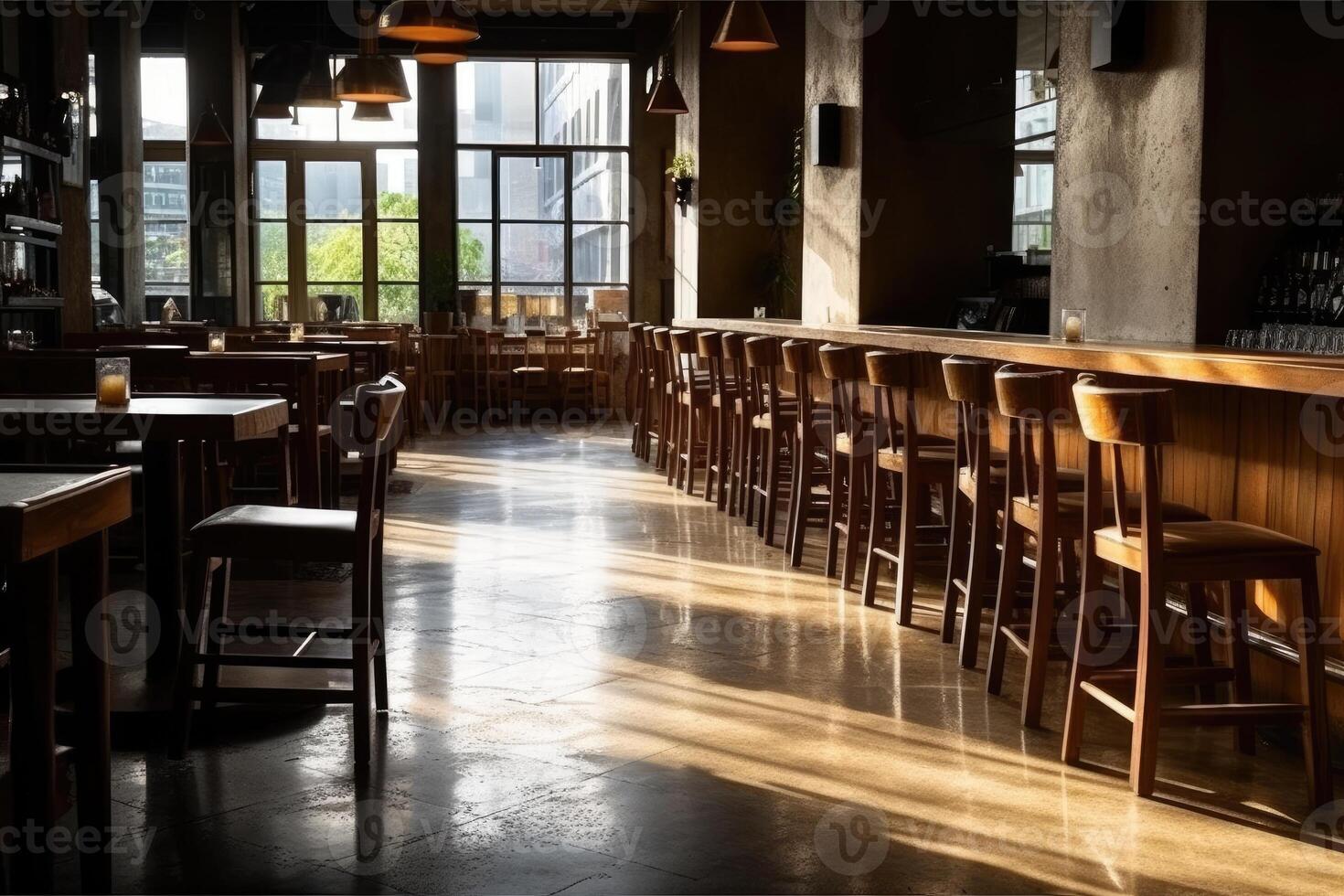 vacío dentro restaurante comida fotografía ai generado foto