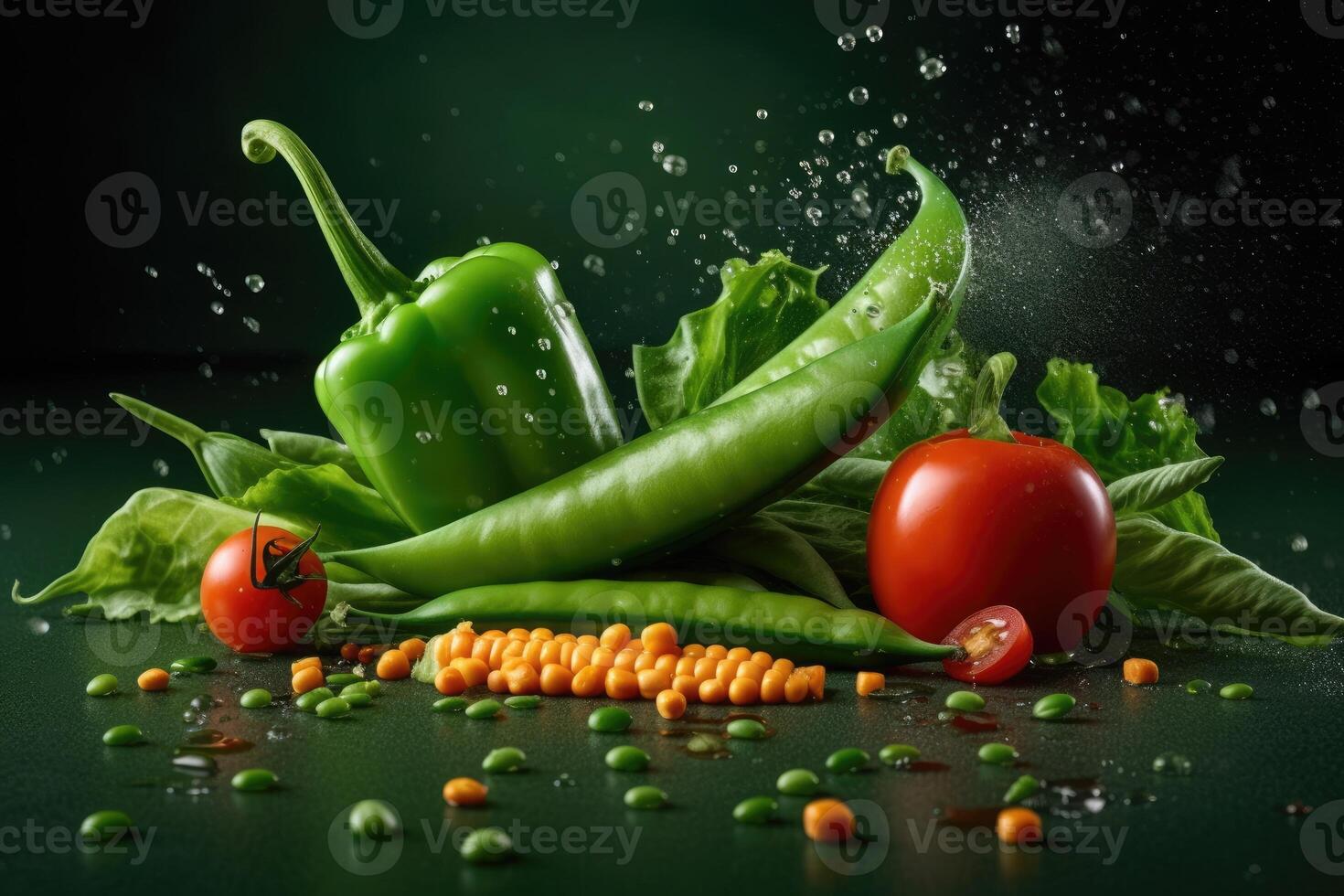 a commercial realistic photo of a fresh vegetables photography