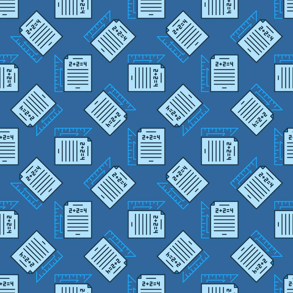 Math Sheet of Paper with Triangle vector colored seamless pattern