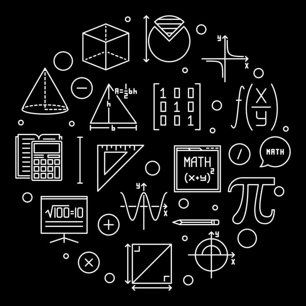 Back to School outline circular banner - Vector concept illustration