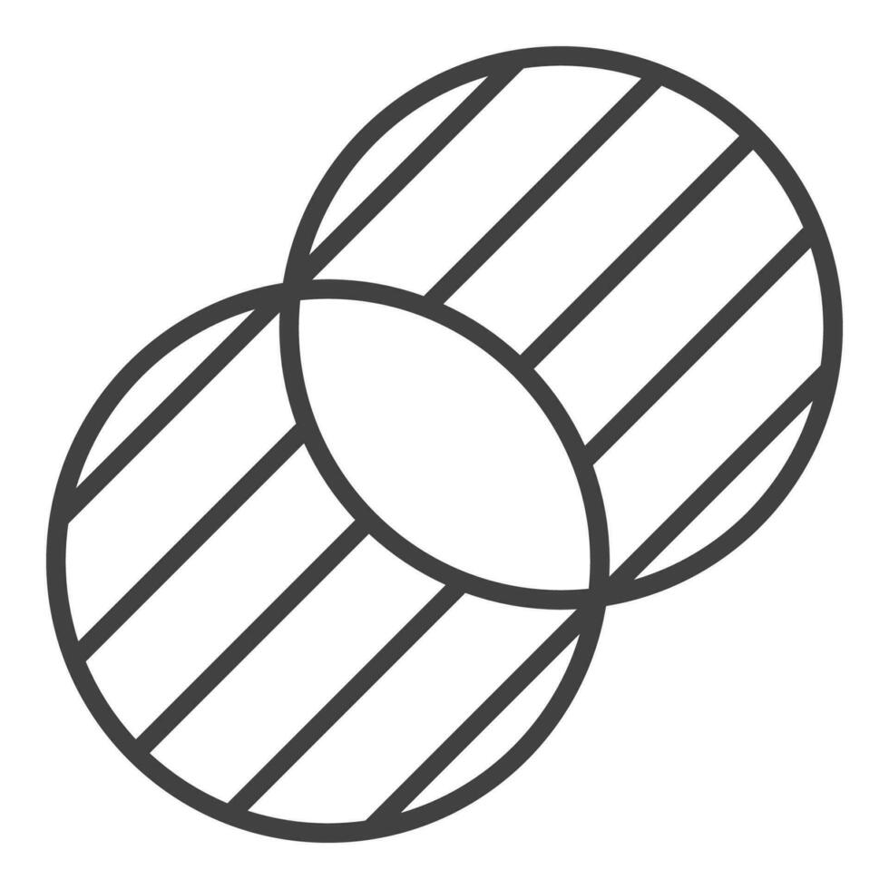 Intersecting Circles vector merge concept thin line icon