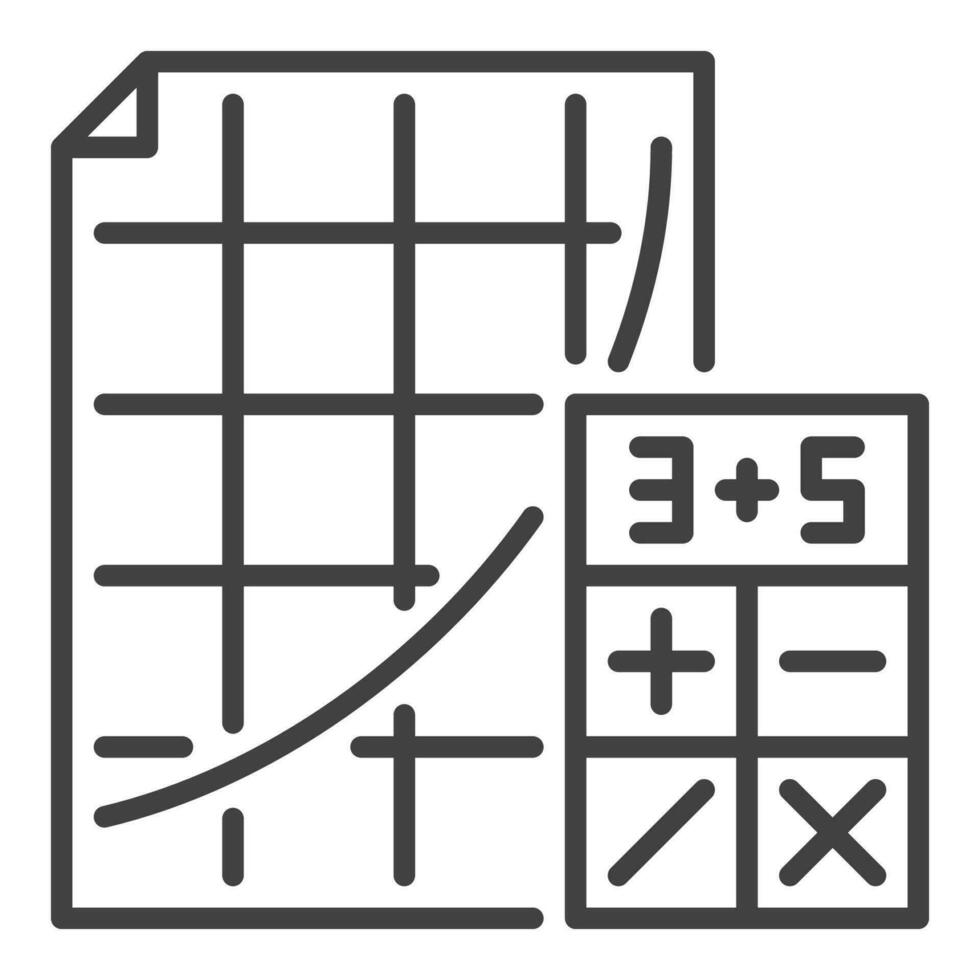 Calculator and Paper vector Math Education concept line icon