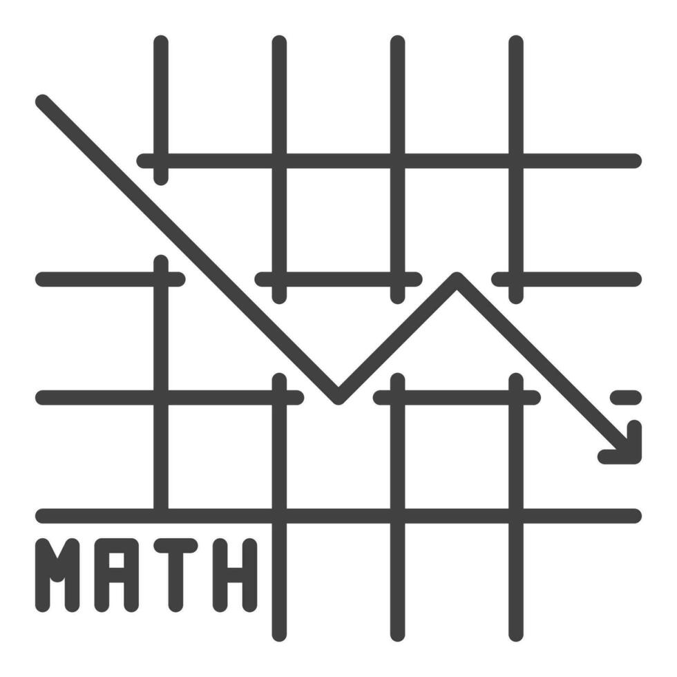 Math Graph vector Science concept line icon or sign