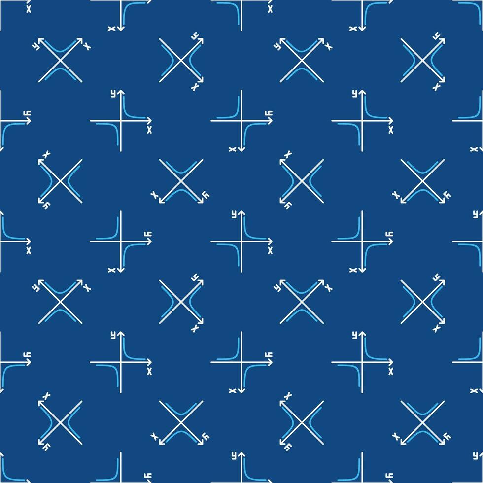 Math Graph with Arrows vector concept outline seamless pattern