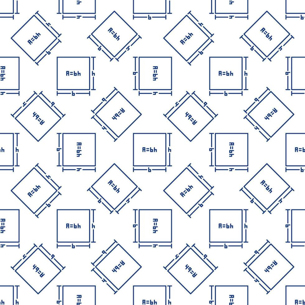 A bh vector Area of a Rectangle concept outline seamless pattern