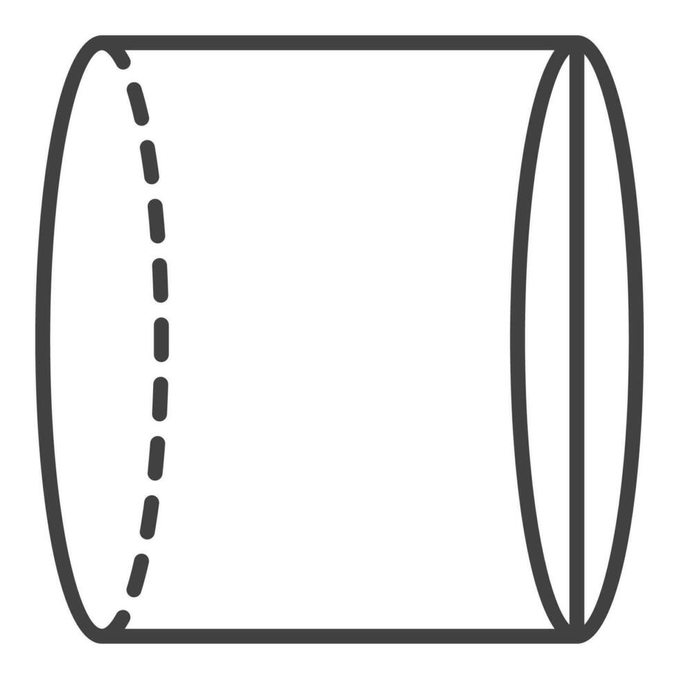 Cylinder vector elementary geometry concept thin line simple icon