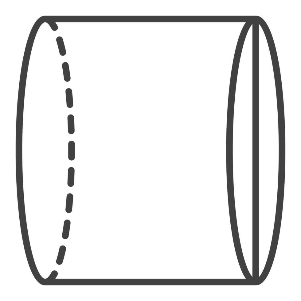 Cylinder vector elementary geometry concept thin line simple icon