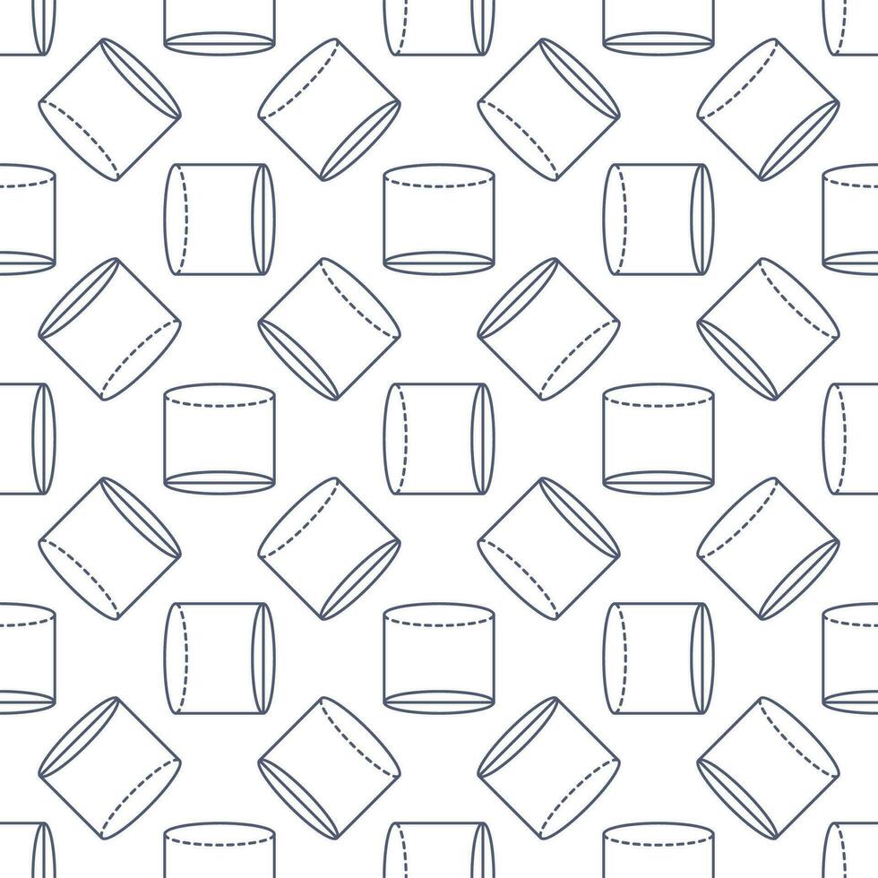 Cylinder vector elementary geometry line simple seamless pattern