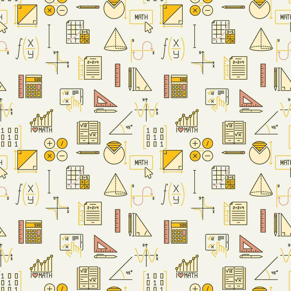 Mathematics modern seamless pattern. Math Education vector creative background