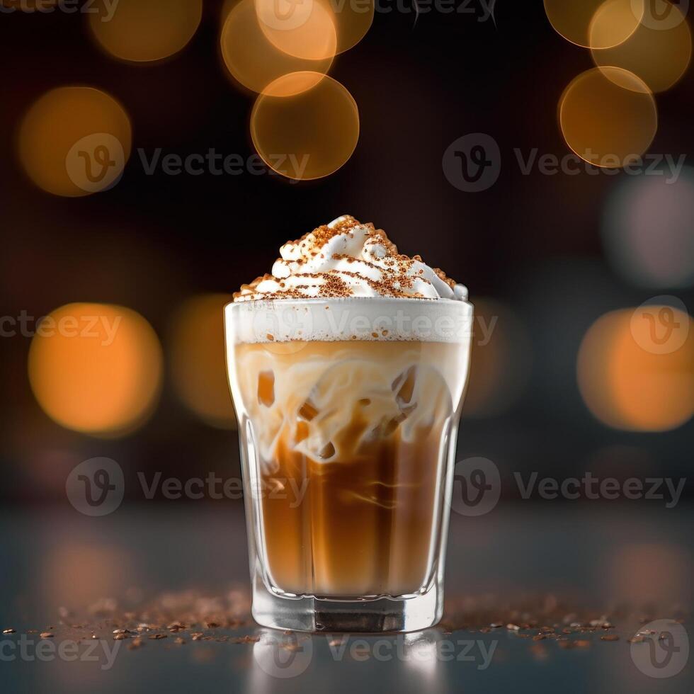 stock photo of a cup iced Cappucino food photography