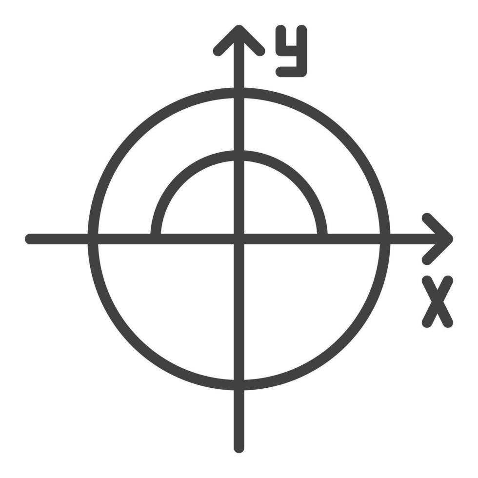Math Circle vector concept outline icon or sign