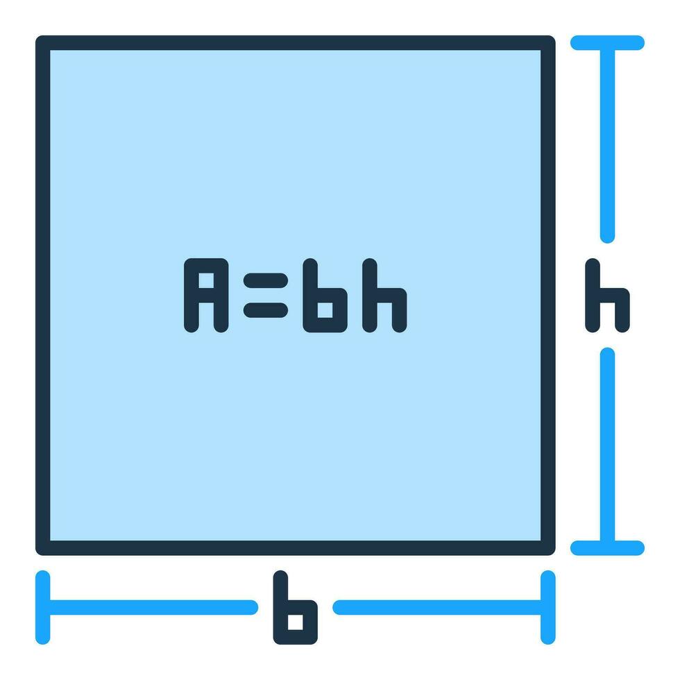 Area of a Rectangle colored icon - Abh vector blue sign