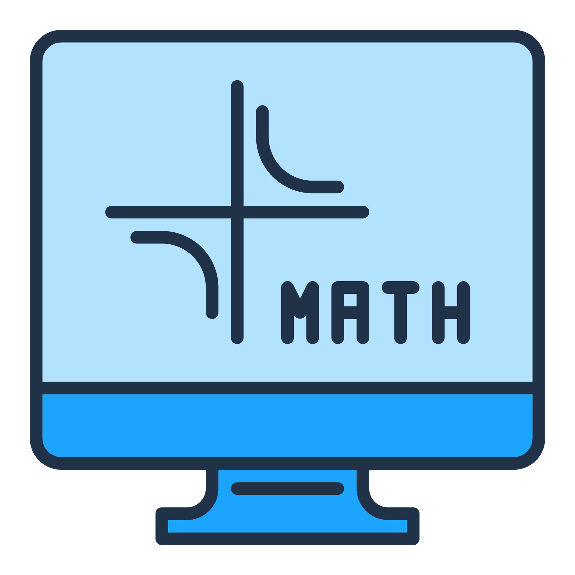 Math Computer vector Mathematics PC concept colored icon or sign ...