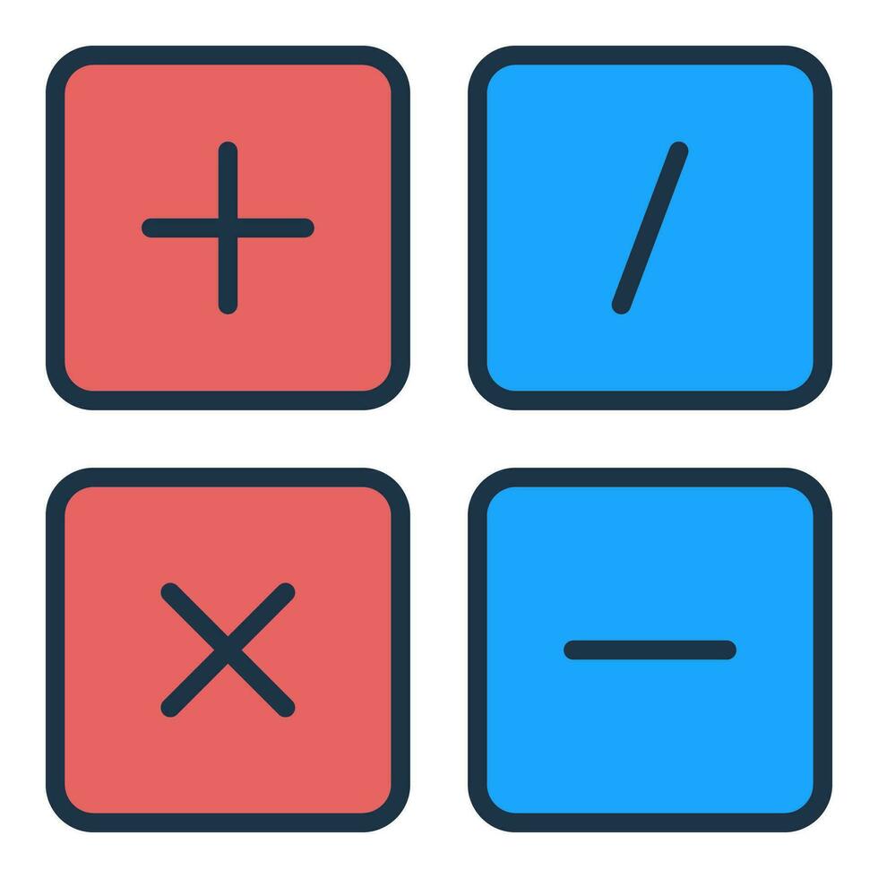 Basic Math Symbols vector Mathematics concept colored icon