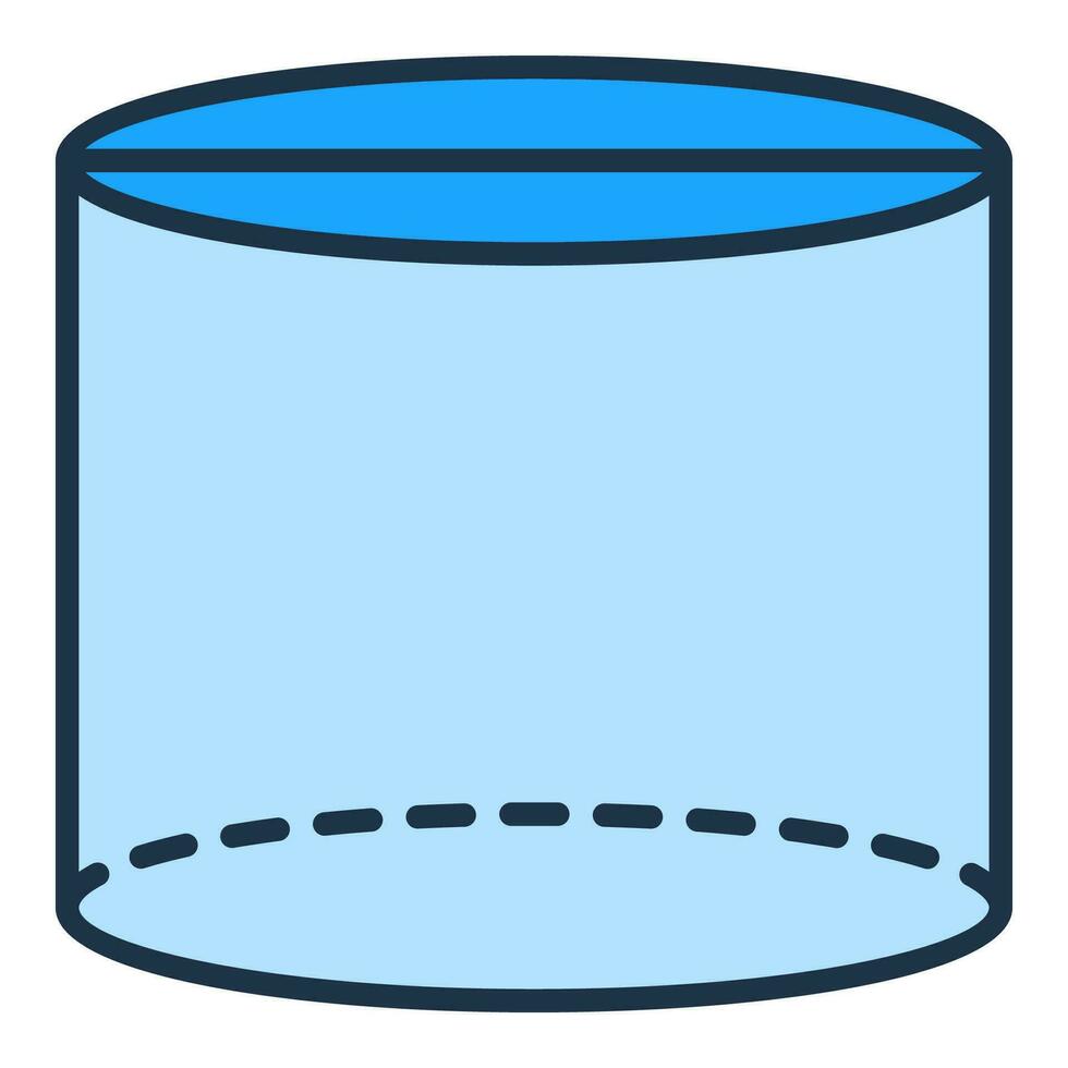 Cylinder vector Elementary Geometry concept blue icon or sign