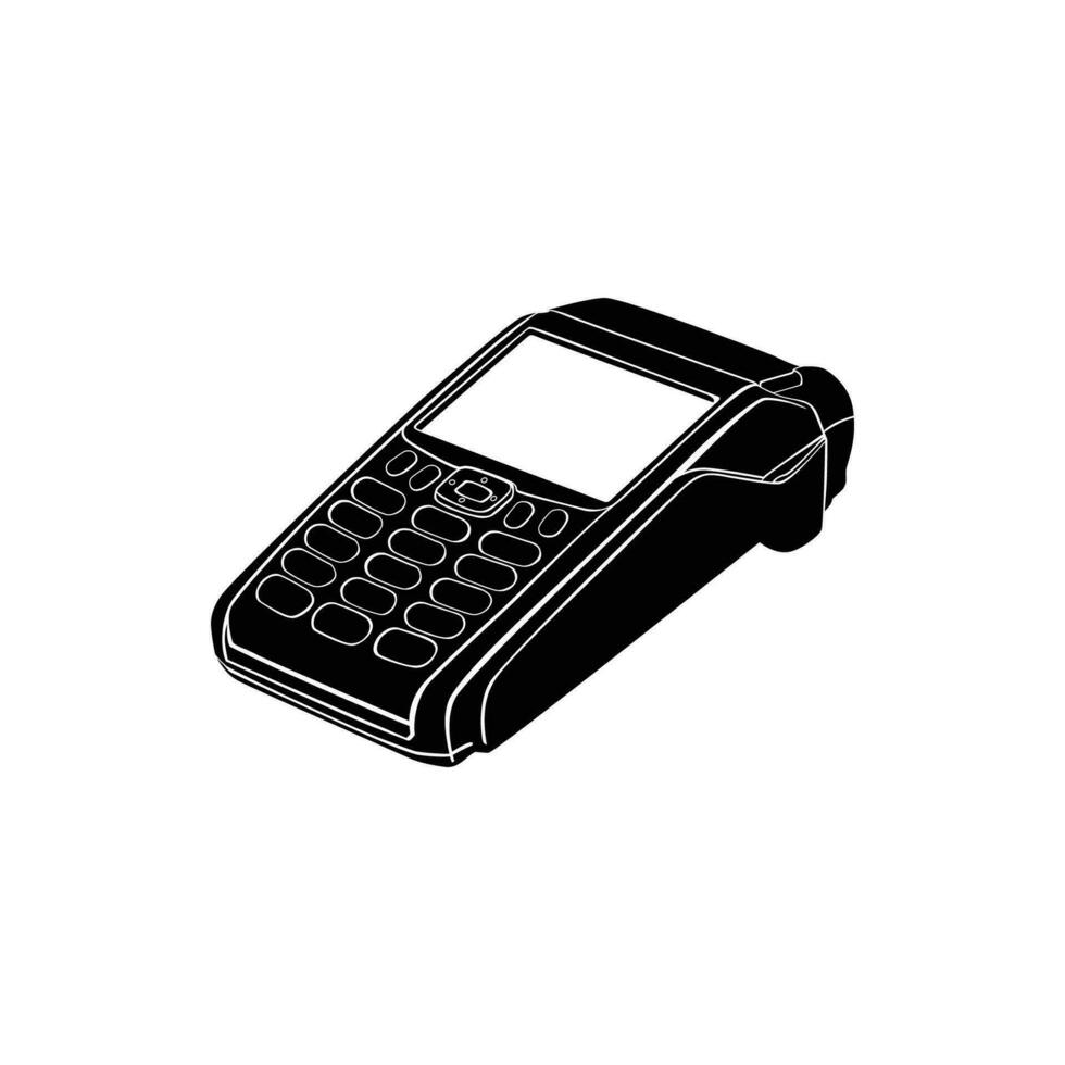 point of sale icon design. card transaction machine silhouette. vector