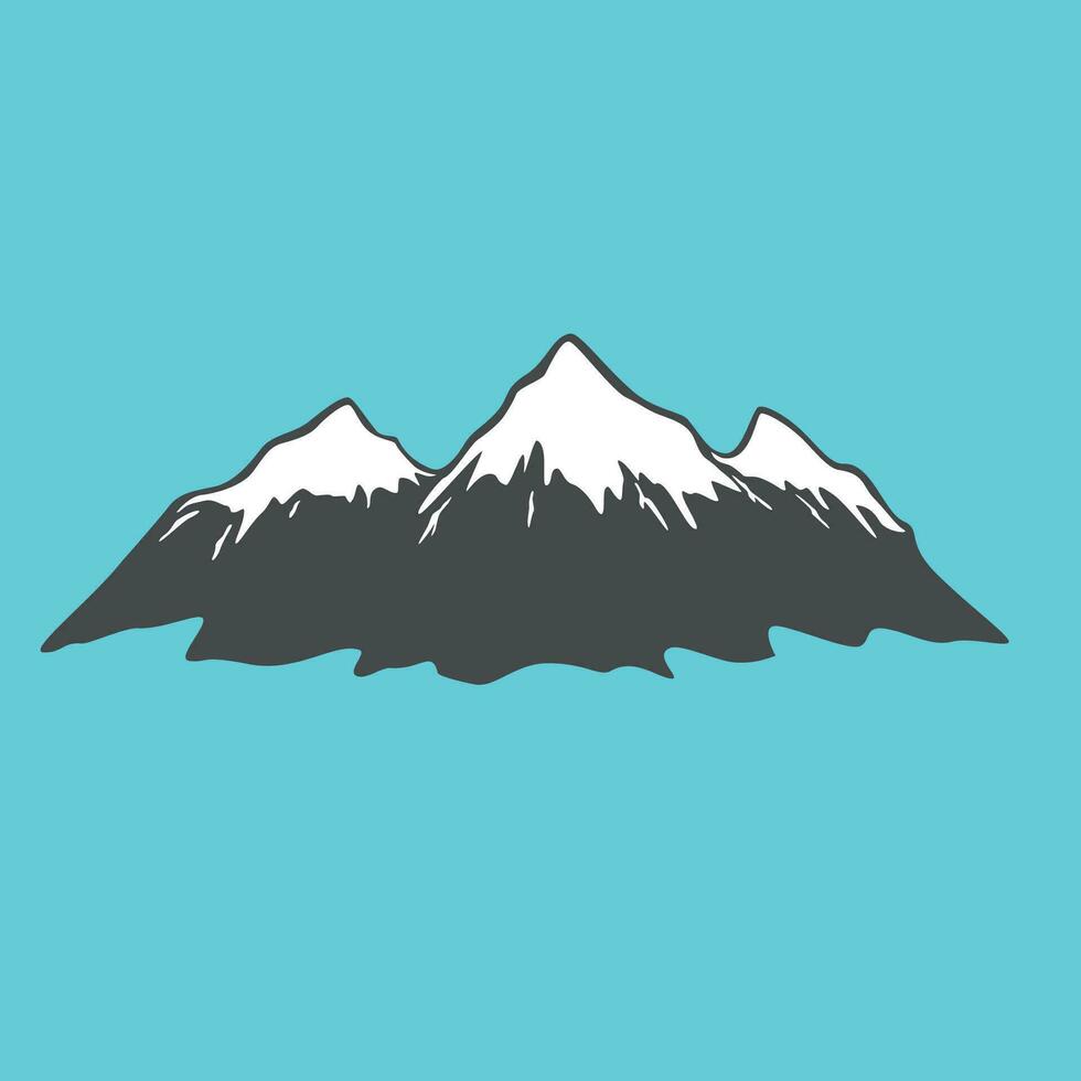 hielo montañas silueta diseño. aventuras logo, firmar y símbolo. vector