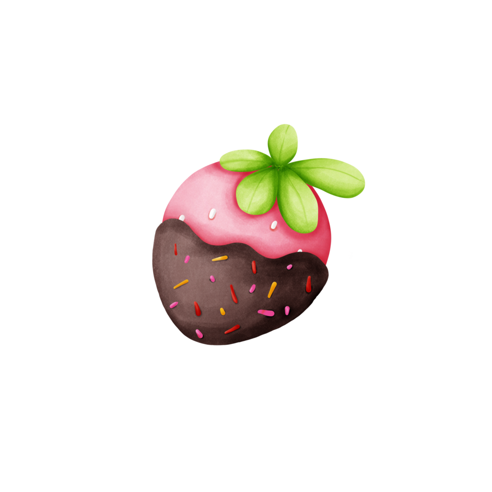 fraise rose avec Chocolat png