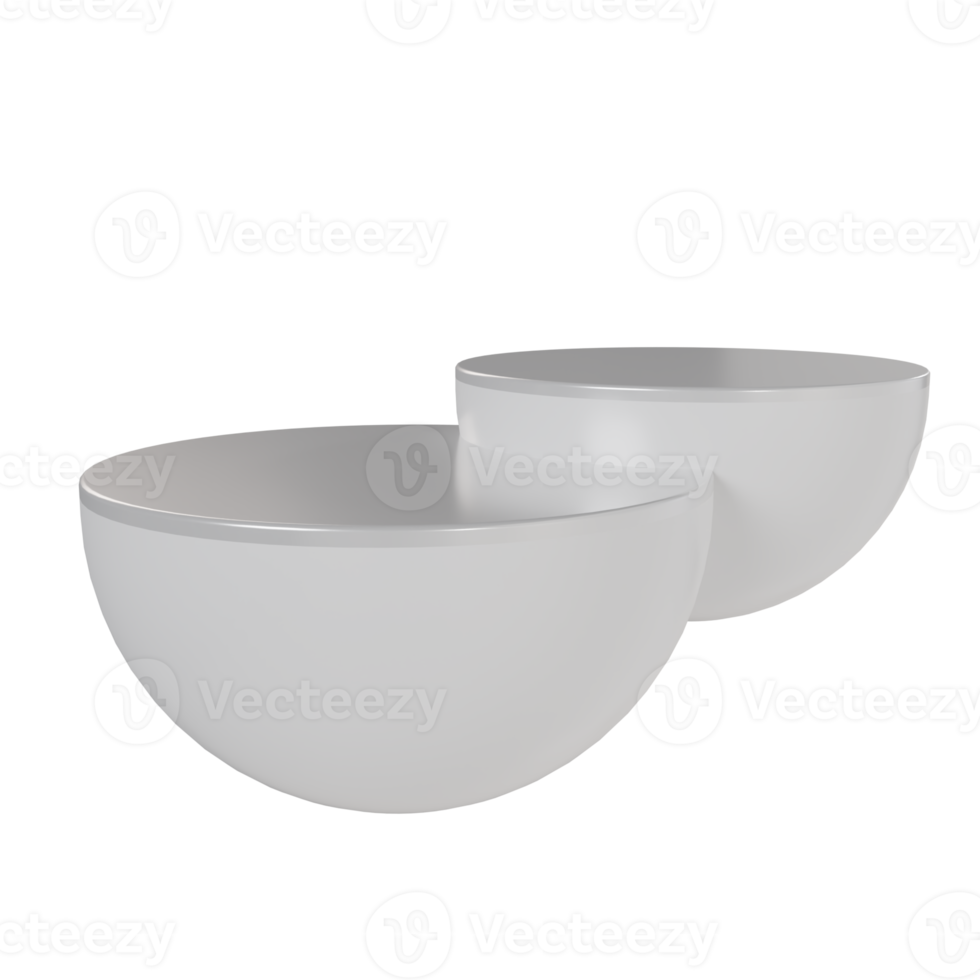 3d render of a white hemispherical podium. Scene to show cosmetic products presentation. Mock up design empty space. Showcase, shopfront, display case png