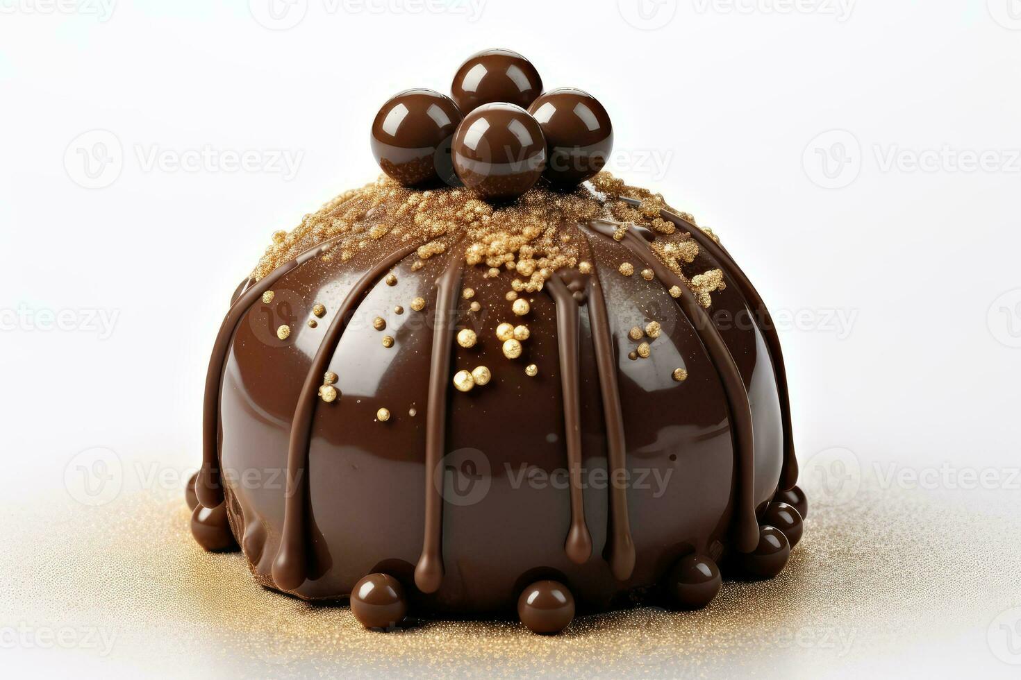 chocolate ball cake professional food photography AI Generated photo