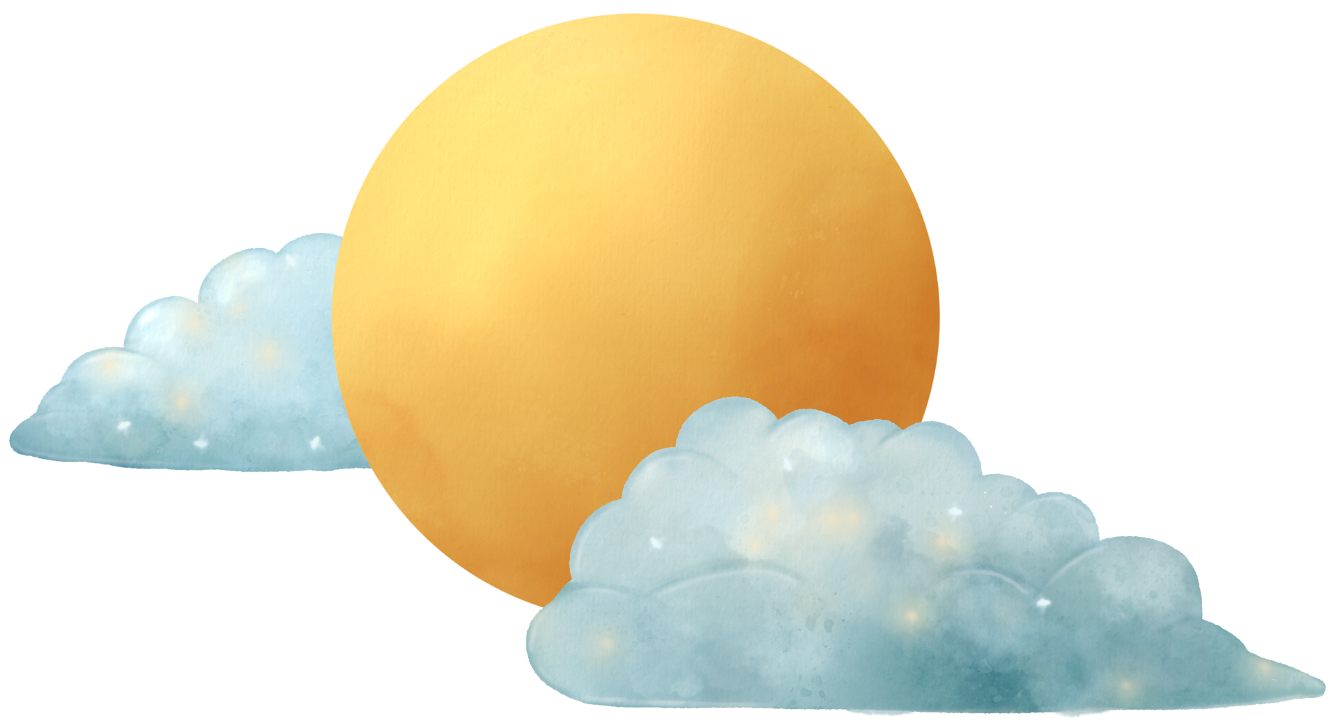 Full Moon with Clouds Clip Art PNG Image​