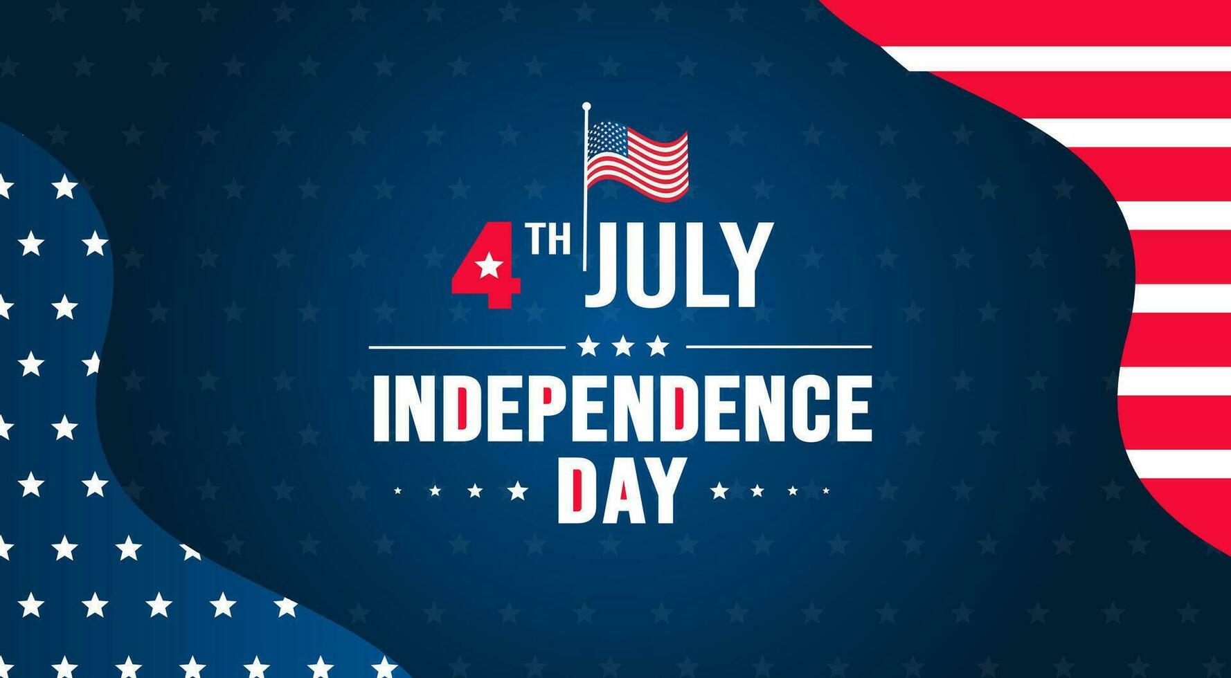 4th of July United States Independence Day celebration promotion advertising background, poster, card or banner template with American flag and typography. Independence day USA festive decoration. vector