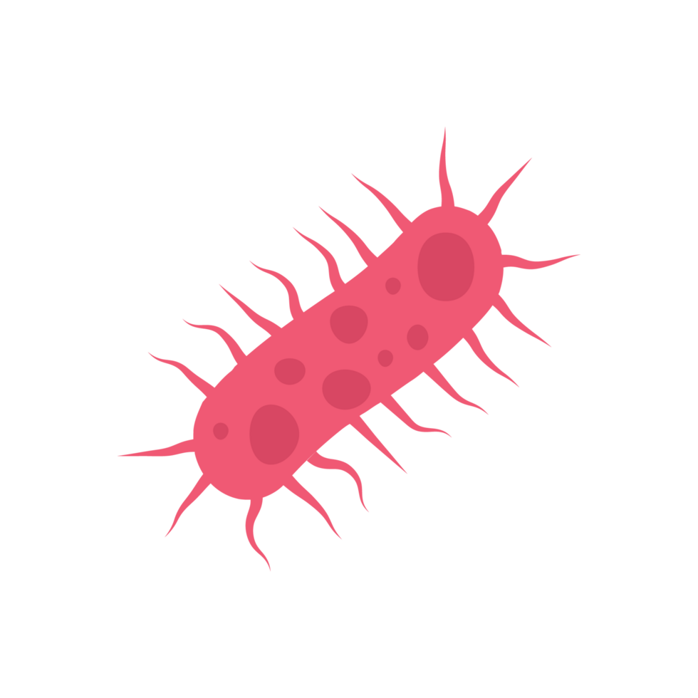 Flat Virus, germ and bacteria, microorganism type and super bug illustration. png