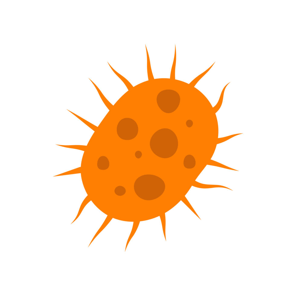 Flat Virus, germ and bacteria, microorganism type and super bug illustration. png