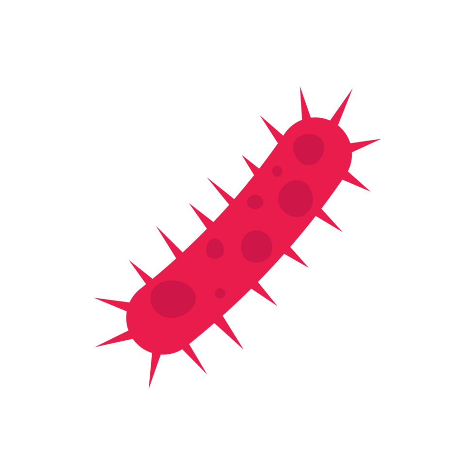 Flat Virus, germ and bacteria, microorganism type and super bug illustration. png