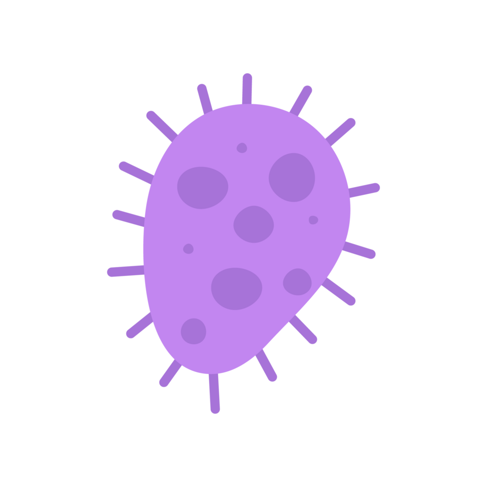 Flat Virus, germ and bacteria, microorganism type and super bug illustration. png