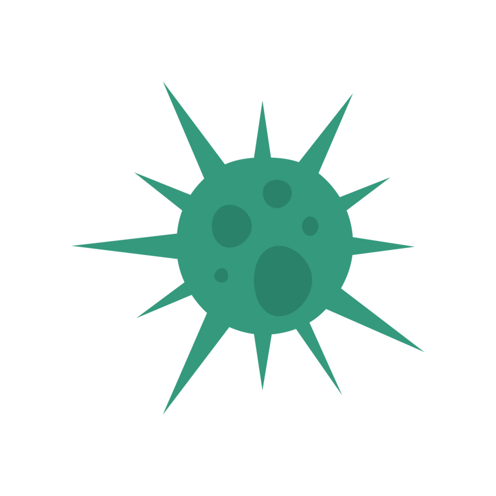 Flat Virus, germ and bacteria, microorganism type and super bug illustration. png