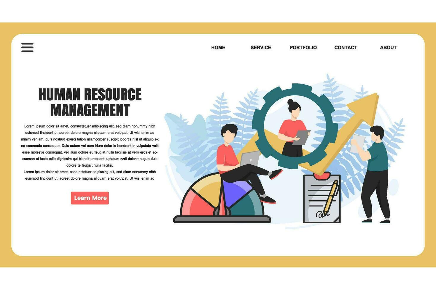 flat design concept Human Resource Management for website and landing page template. perfect for web page design, banner, mobile app, Vector illustration