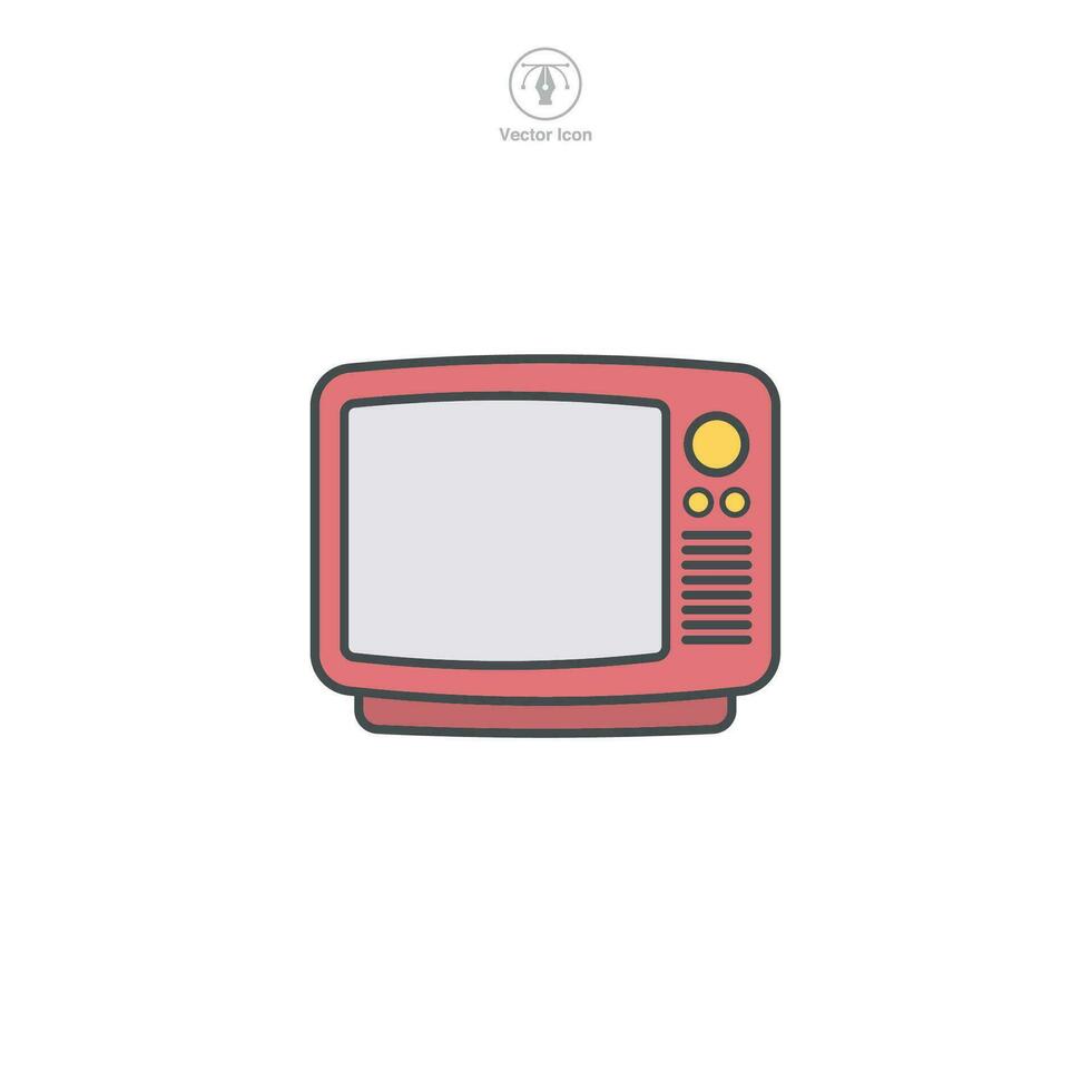 un vector ilustración de un televisión icono, significando entretenimiento, radiodifusión, o medios de comunicación. ideal para designando televisión programas, canales, o Noticias plataformas