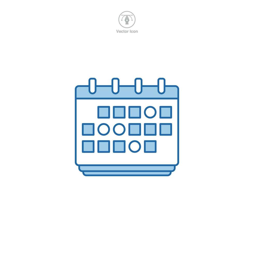 Calendar icon. A neat and organized vector illustration of a calendar, symbolizing scheduling, planning, and keeping track of important dates.