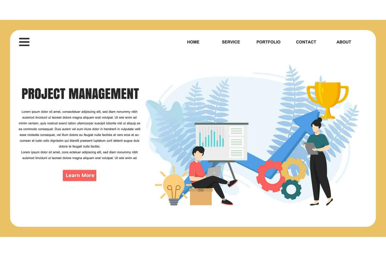 flat design concept Project Management for website and landing page template. perfect for web page design, banner, mobile app, Vector illustration
