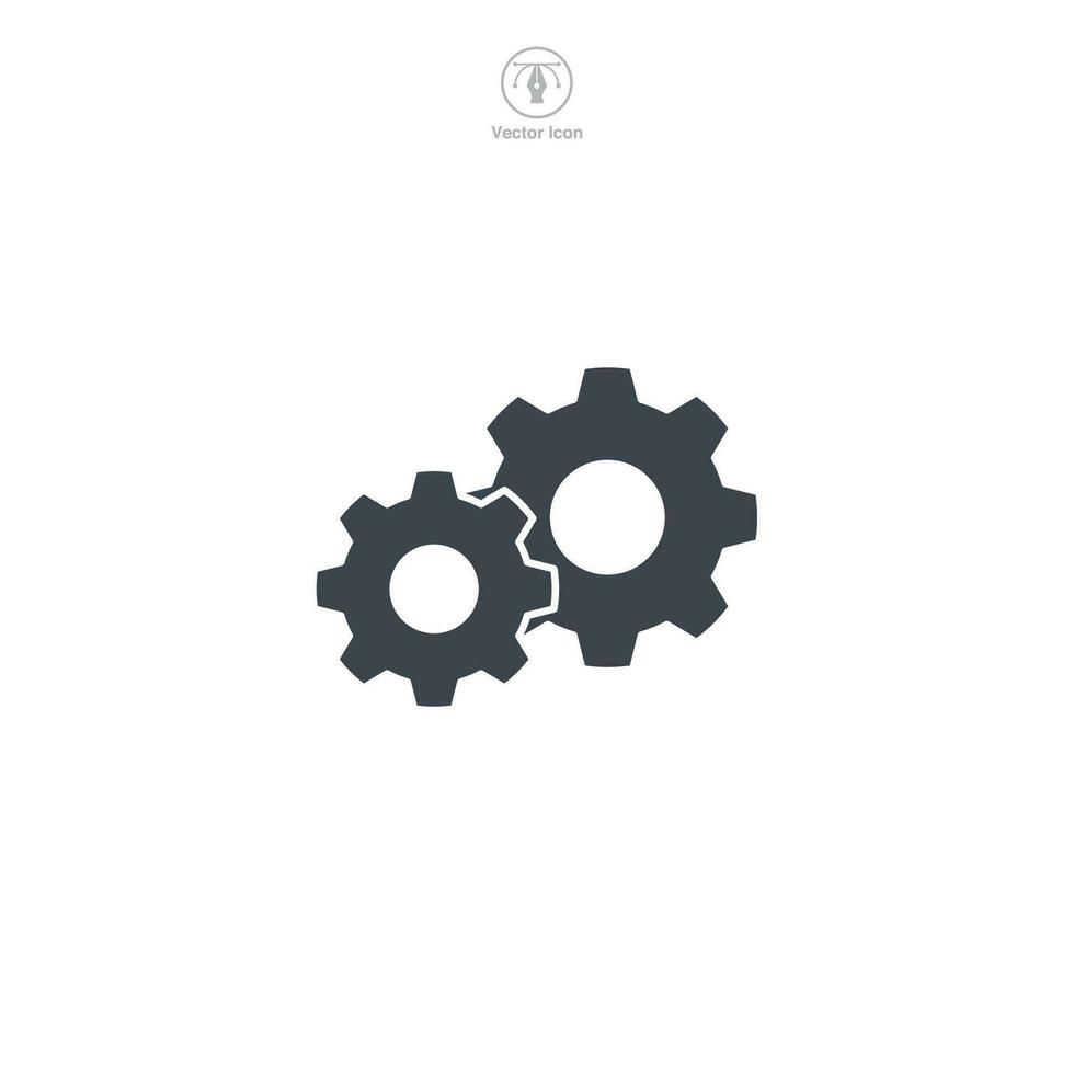 Gear icon. A sleek and mechanical vector illustration of a gear, symbolizing settings, customization, and system control.