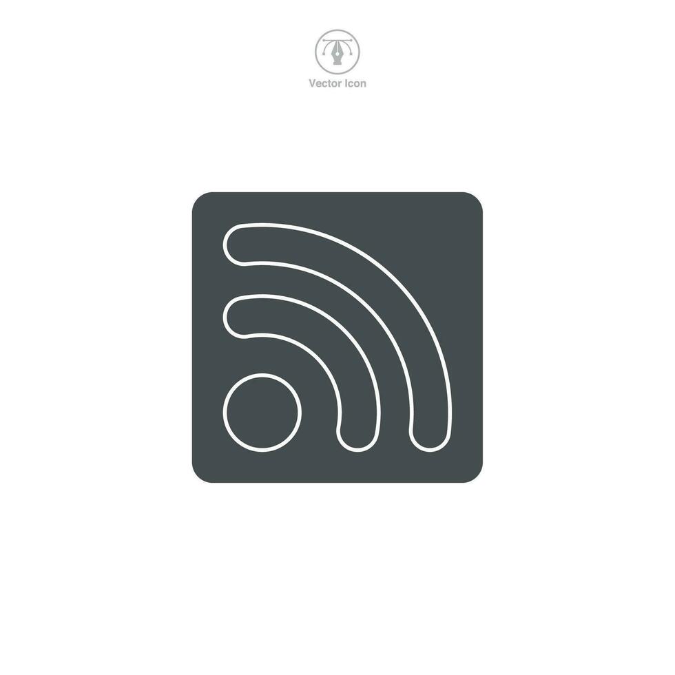 A vector illustration of an RSS Feed icon, signifying news, updates, or syndication. Ideal for web interfaces, blogs, or digital content distribution