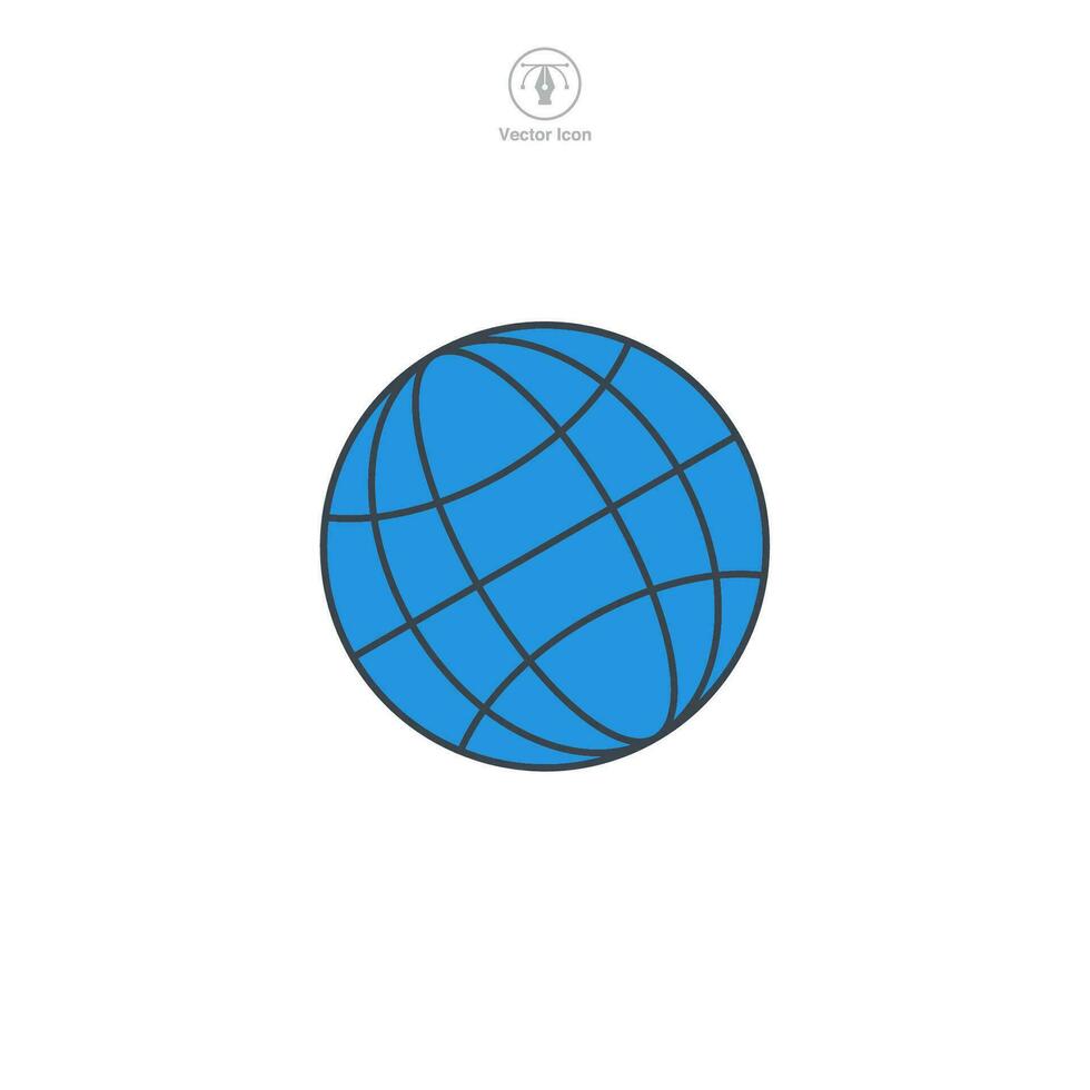 Globe icon. A visually appealing and interconnected vector illustration of a globe, symbolizing global presence, international reach, and connectivity.