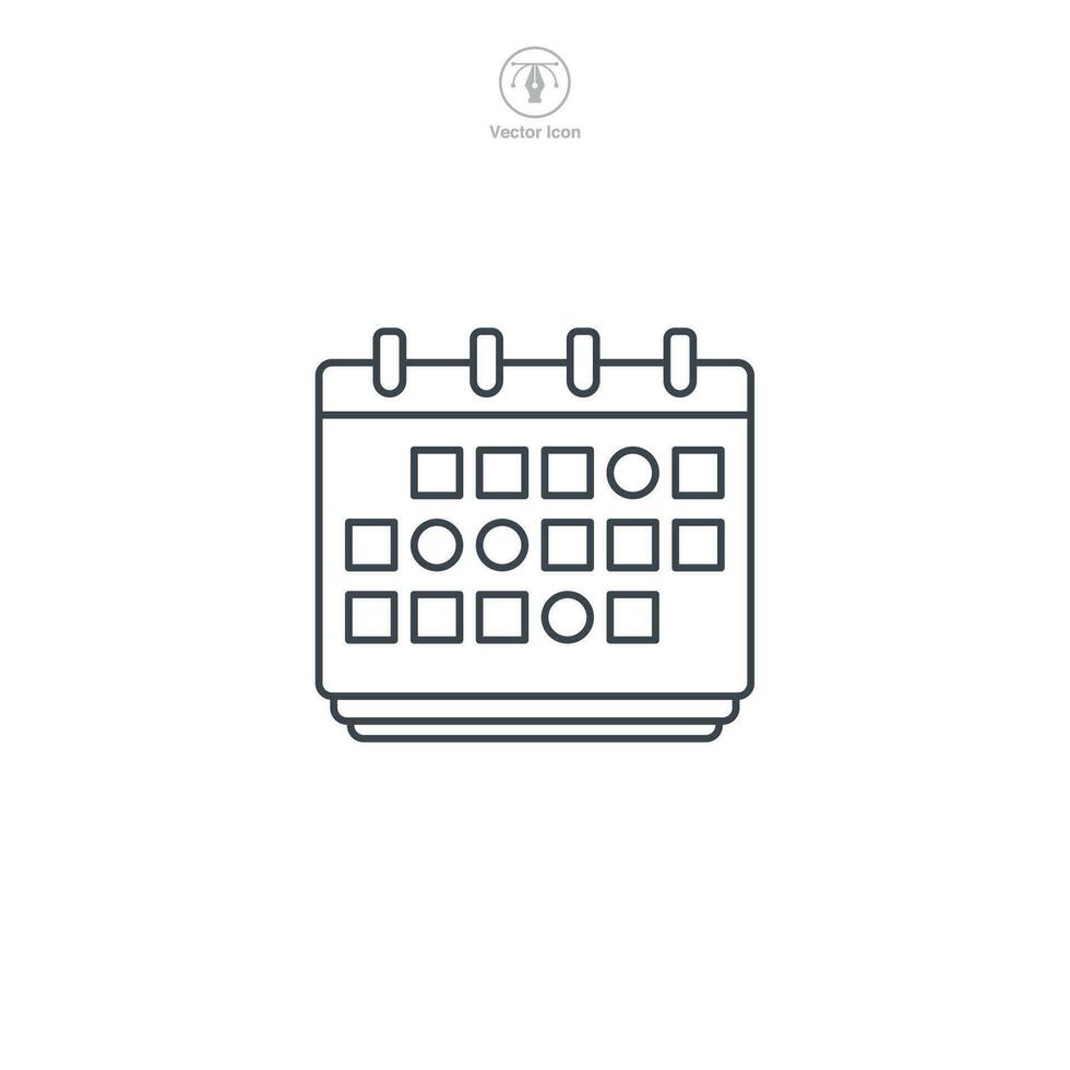 Calendar icon. A neat and organized vector illustration of a calendar, symbolizing scheduling, planning, and keeping track of important dates.