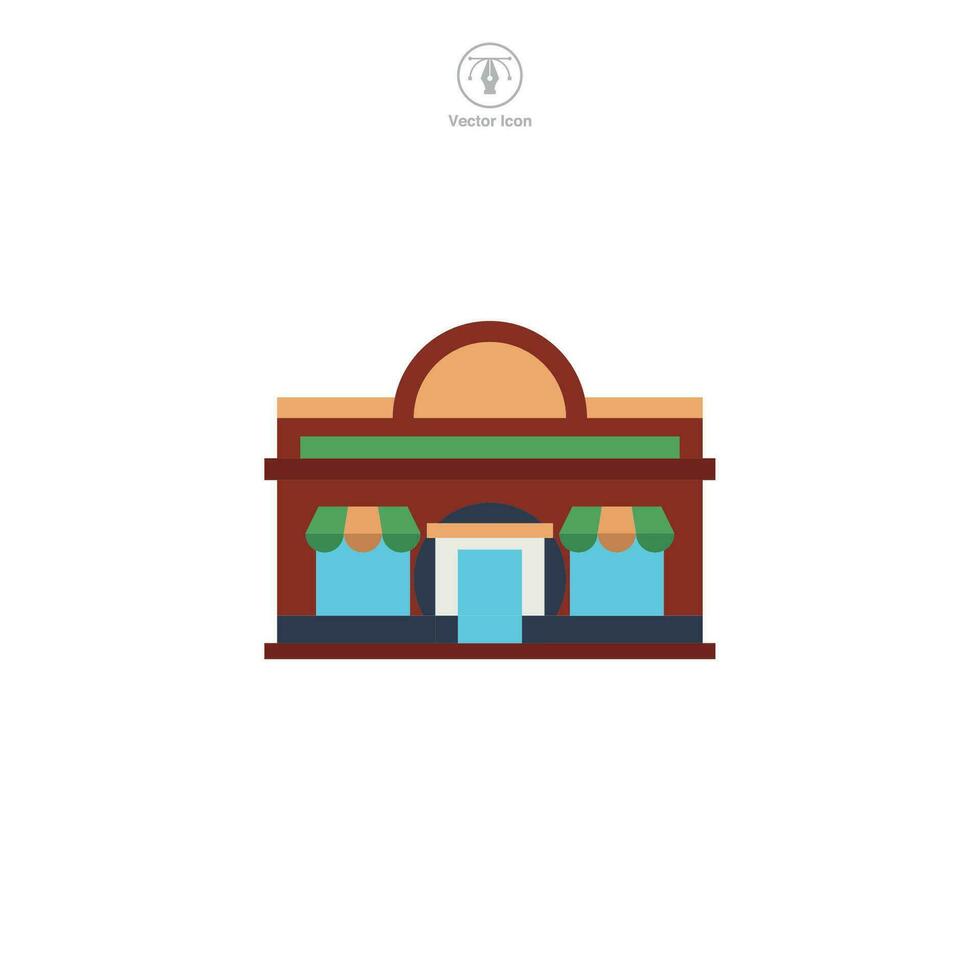restaurante icono vector muestra un estilizado comida establecimiento, simbolizando alimento, cocina, hospitalidad, servicio, comida, y gastronomía