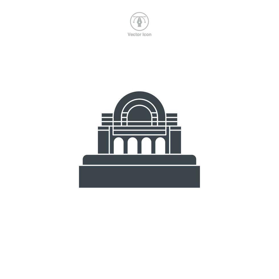 Dam icon vector shows a stylized water barrier, signifying hydroelectric power, water management, engineering, environment, and infrastructure