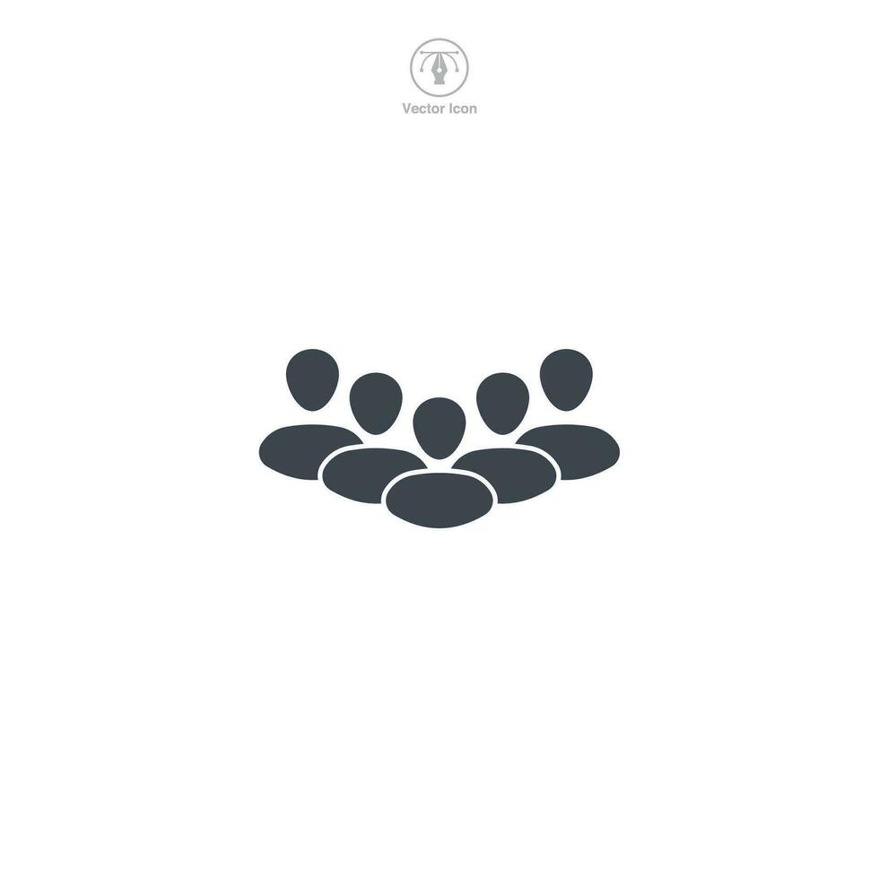 Group of People icon. A cohesive and inclusive vector illustration of a group of people, symbolizing teamwork, collaboration, and community.