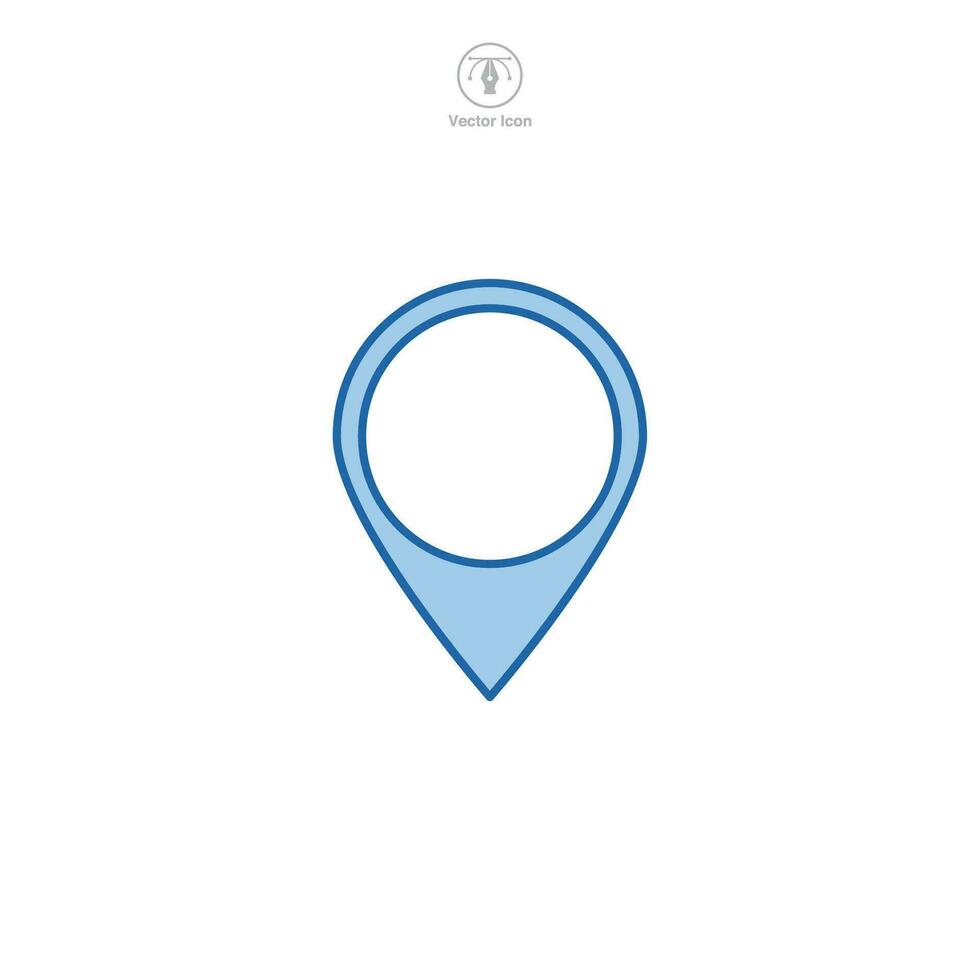 A vector illustration of a location pin icon, effectively visualizing destination, direction, or place. Great for mapping or geographical references