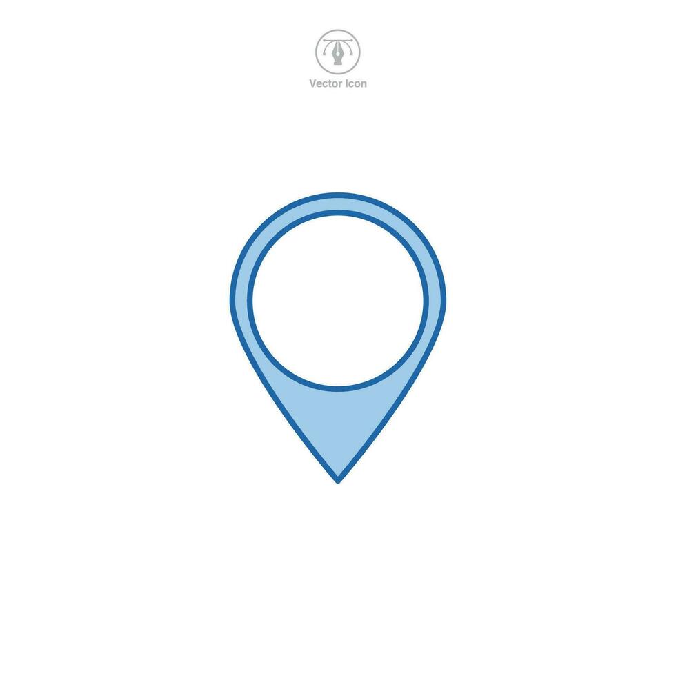 A vector illustration of a location pin icon, effectively visualizing destination, direction, or place. Great for mapping or geographical references